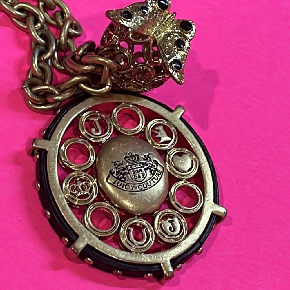 Juicy Couture Gold Tone Pendant Necklace